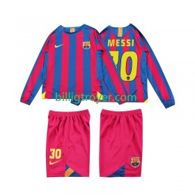 Billige Fotballdrakter FC Barcelona Lionel Messi 10 2006 Barn Retro Hjemmedraktsett 2005 Langermet
